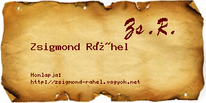 Zsigmond Ráhel névjegykártya
